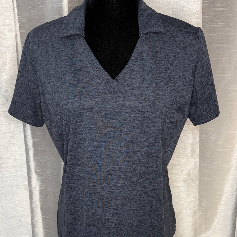 Lady Hagen V Neck Polo Top Golf Travel Short Sleeve Collar Stretch  Women’s M